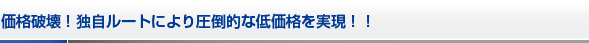 価格破壊！独自ルートにより圧倒的な低価格を実現！！